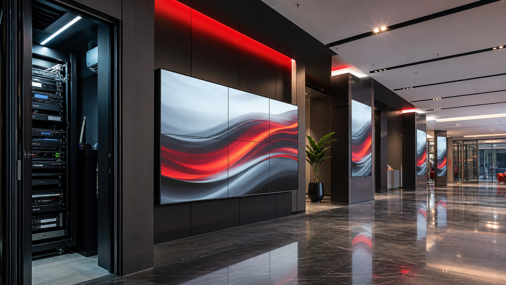 Networked digital signage displays and professional AV distribution equipment