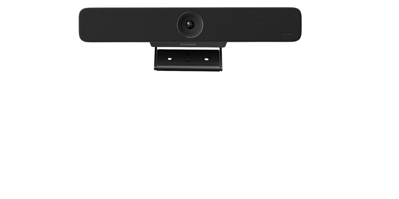 Front view of the Rocware RB10 Lite video bar