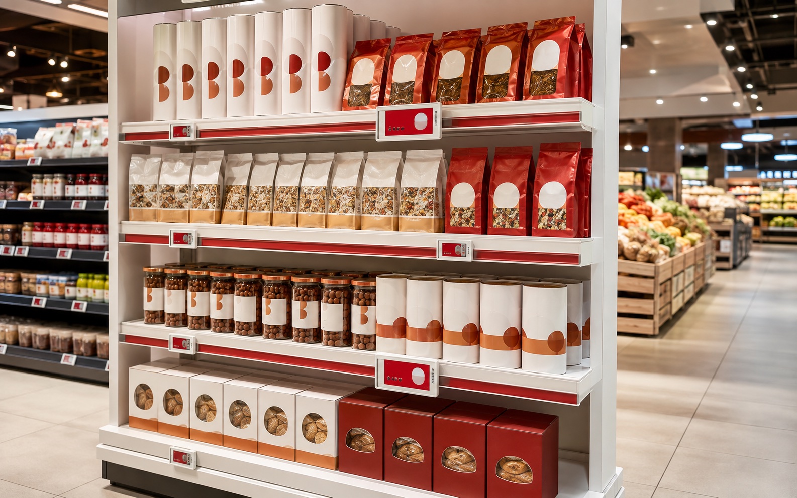 Electronic Shelf Labels supporting a coordinated supermarket promotion display