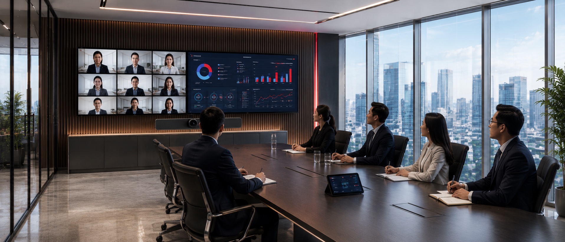 Connected collaboration environment with integrated display technology