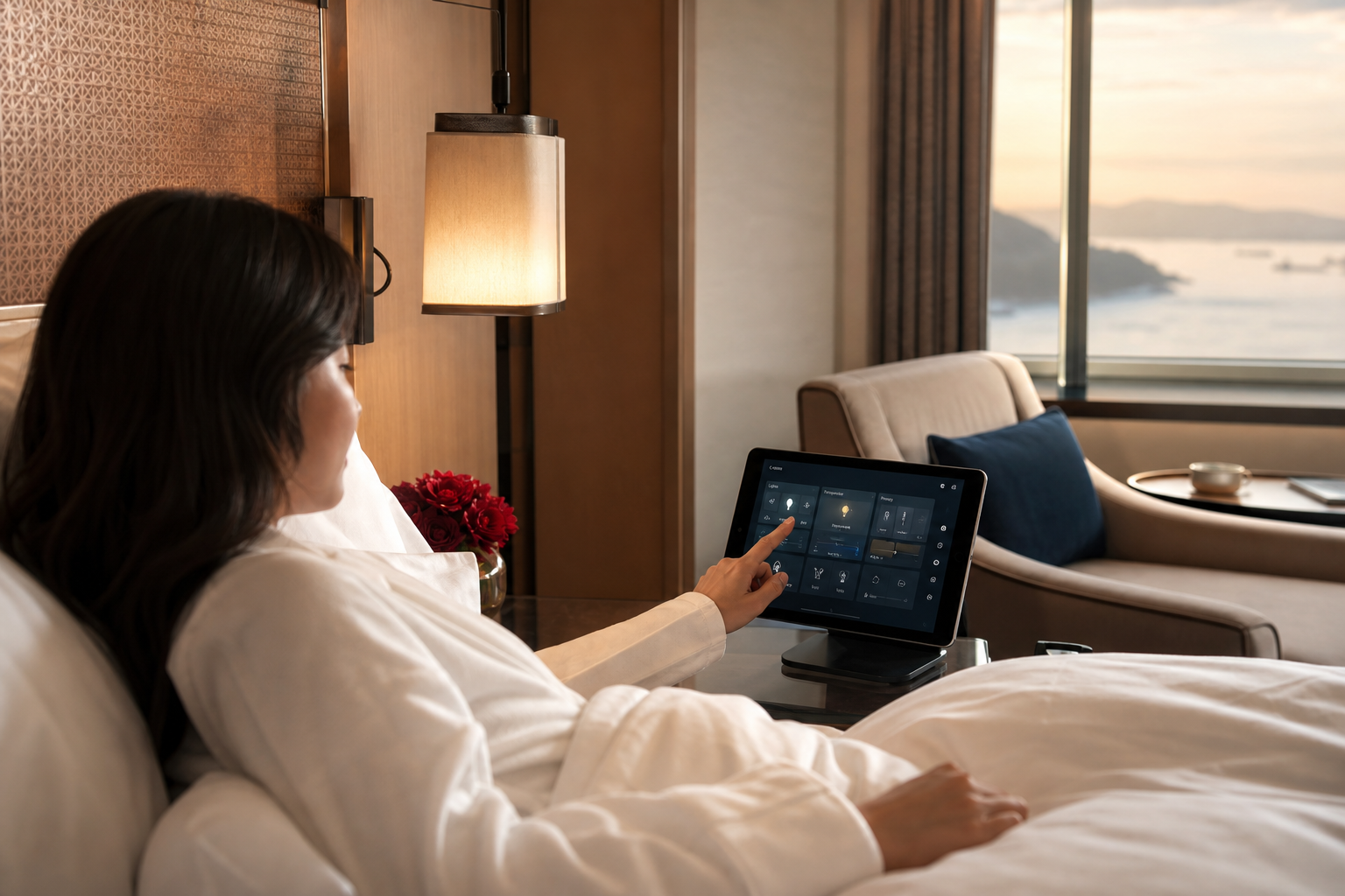 Guest naturally using an integrated room control interface