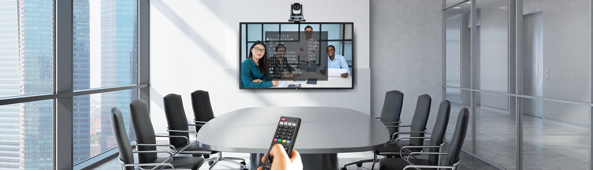 RC821U connected through a Power over Ethernet network cable