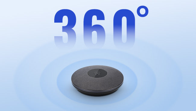 RM702A microphone illustrating 360-degree audio pickup