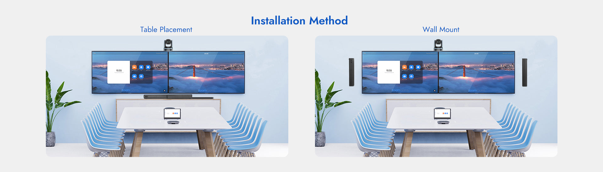 Rocware S22 shown in combined placement and split wall-mounted configurations