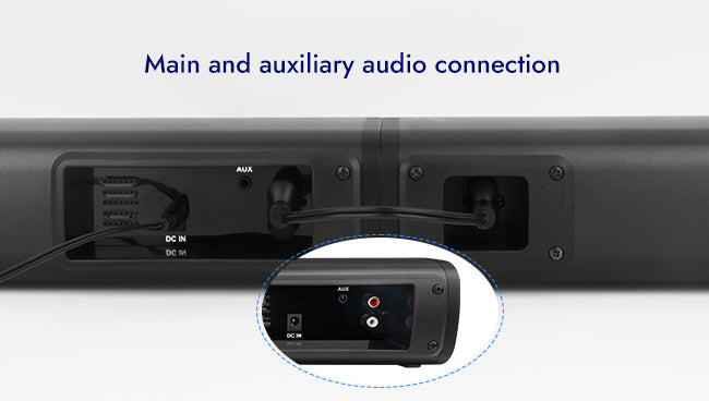 Rocware S22 main and auxiliary speaker RCA connection